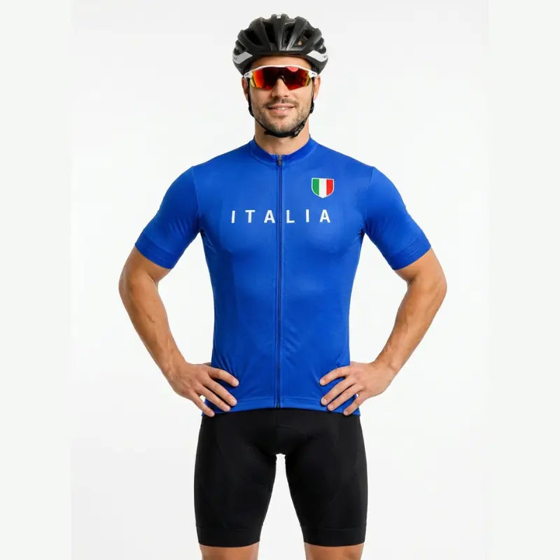 Camisa Ciclismo Masculino Tour Italia Vélor — Tecido Técnico Respirável e Corte Race-Fit
