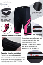 Bermuda de Ciclismo Feminina X-TIGER – Shorts com Forro 3D em Gel, Respirável, Proteção UV e Lycra