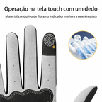 Luva Ciclismo Full Finger TOSUOD — Velvet Lining Térmico, Palma SBR e Touch Screen