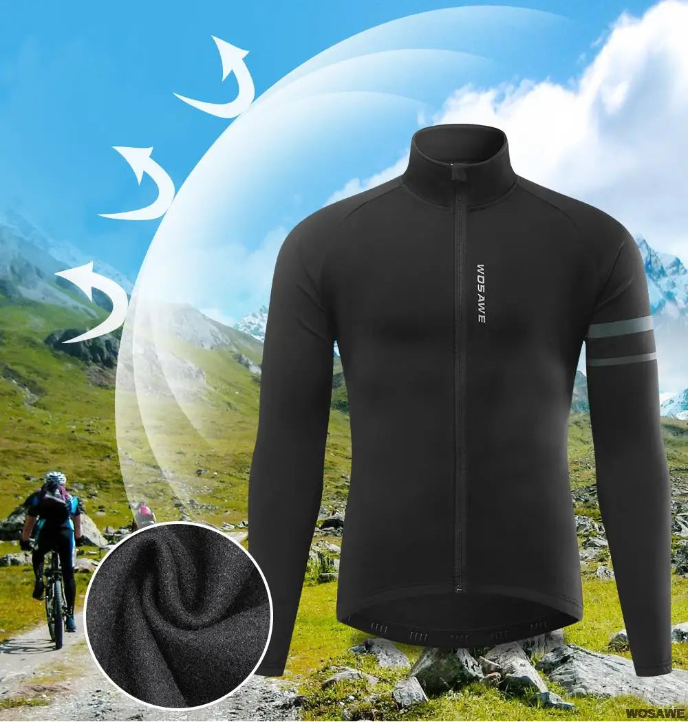 Jaqueta de Ciclismo Masculina WOSAWE BO284 – Corta Vento com Forro Fleece, Térmica e Refletiva