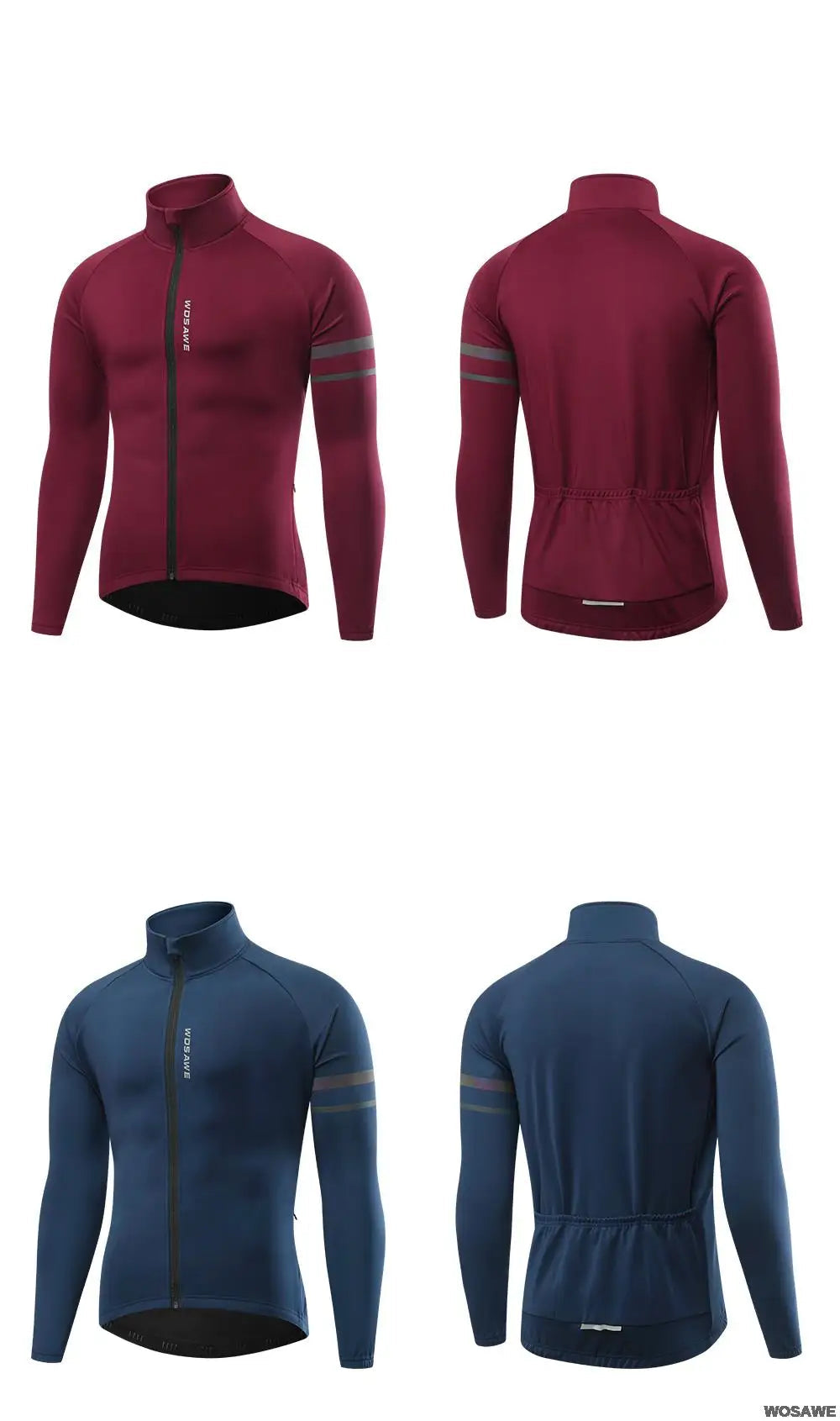 Jaqueta de Ciclismo Masculina WOSAWE BO284 – Corta Vento com Forro Fleece, Térmica e Refletiva