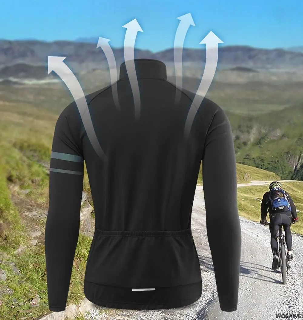 Jaqueta de Ciclismo Masculina WOSAWE BO284 – Corta Vento com Forro Fleece, Térmica e Refletiva