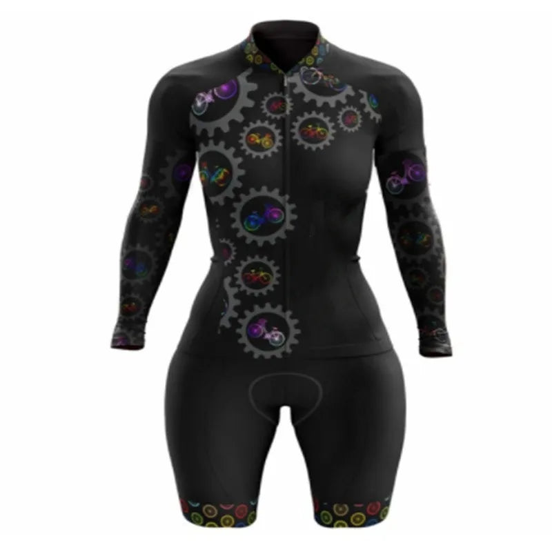 Conjunto de Ciclismo Feminino Manga Longa