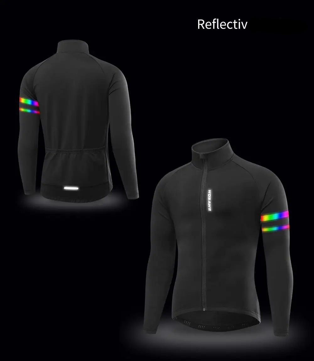 Jaqueta de Ciclismo Masculina WOSAWE BO284 – Corta Vento com Forro Fleece, Térmica e Refletiva