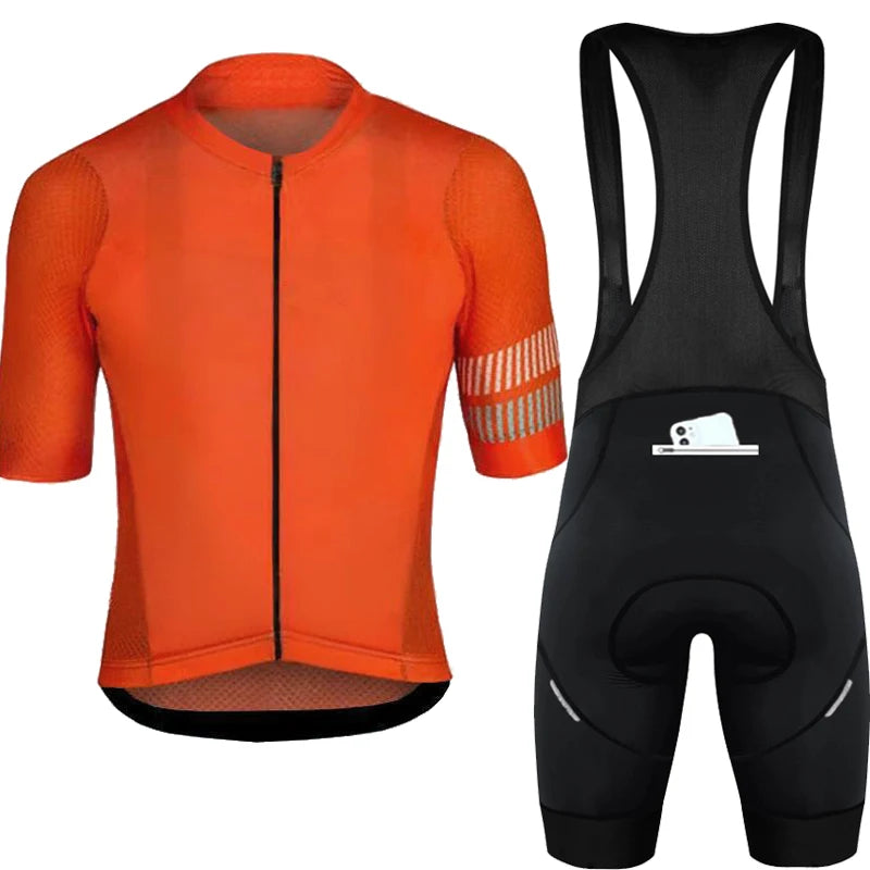 Conjunto de Ciclismo Personalizado PHTXOLUE 2025 – Jersey + Bretelle Unissex, Respirável, Proteção UV e Forro GEL 19D