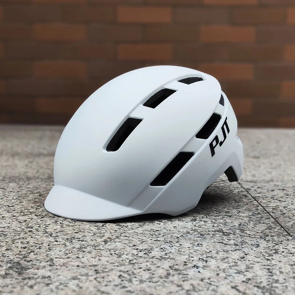 Capacete de Ciclismo PJT P-6 com Luz Traseira USB – Ultralight, In-Mold e Ajustável
