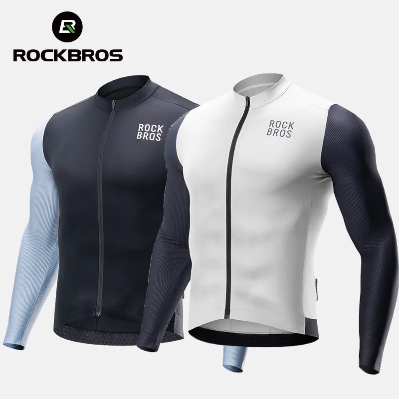 Camisa de Ciclismo Masculina ROCKBROS Pro Dry – Manga Longa, Respirável e Ajuste Race Fit