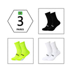 Meias Ciclismo Cano Alto Kit 3 Pares – Conforto e Performance