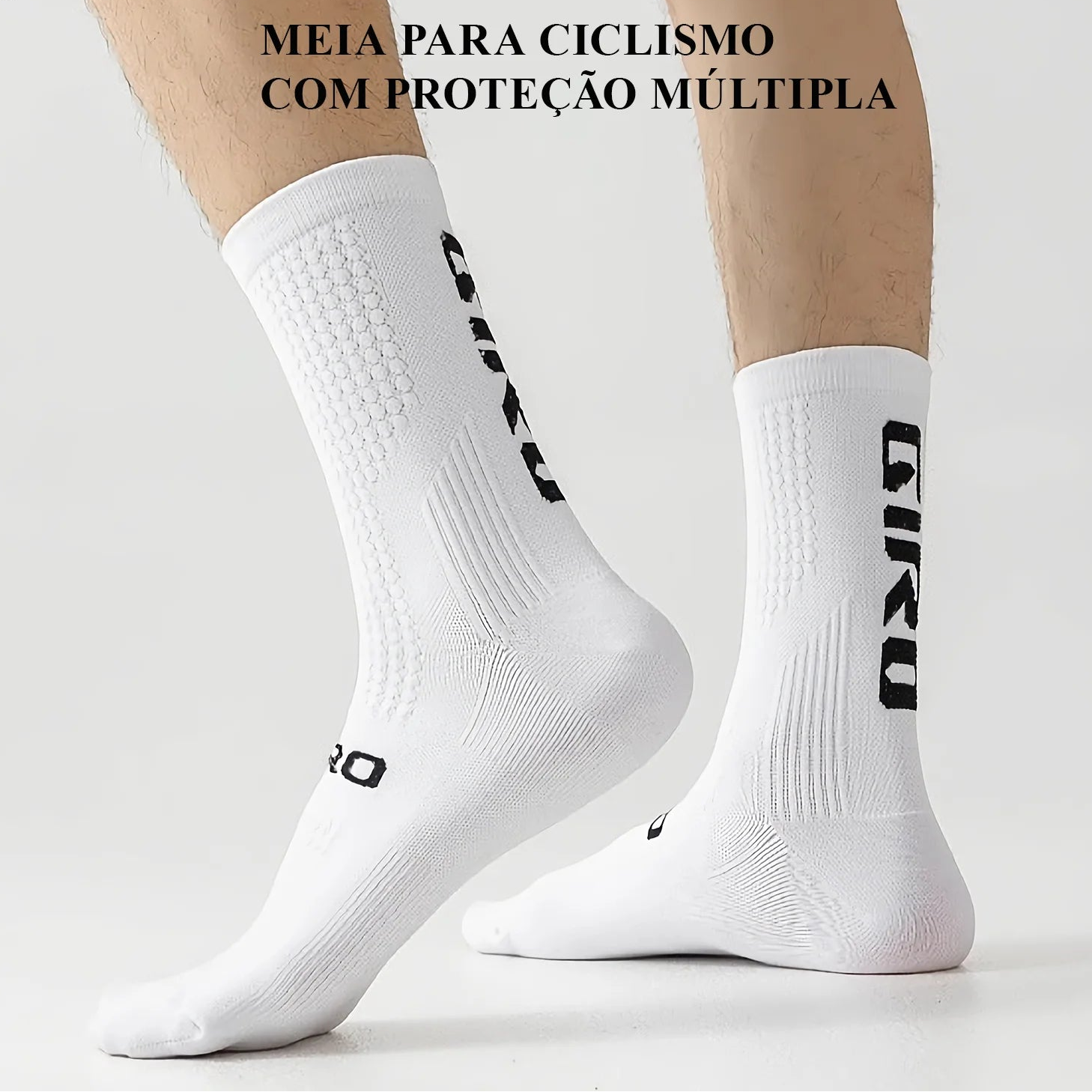 Meias Ciclismo Cano Alto Kit 3 Pares – Conforto e Performance