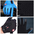Luva Ciclismo Inverno Térmica — SBR Impermeável, Touch Screen e Zíper no Pulso