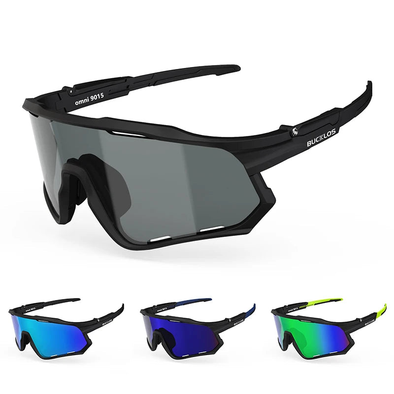 Óculos Ciclismo BUCKLOS Unissex — Lentes Intercambiáveis e Proteção UV 400