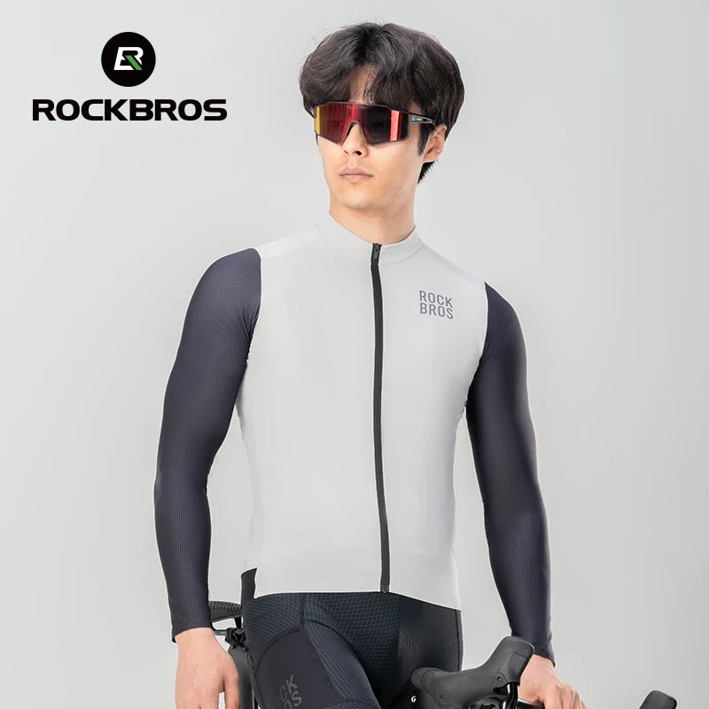 Camisa de Ciclismo Masculina ROCKBROS Pro Dry – Manga Longa, Respirável e Ajuste Race Fit