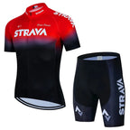 Conjunto de Ciclismo Masculino Strava Pro Race – Camisa + Bretelle, Leve, Respirável e Quick Dry