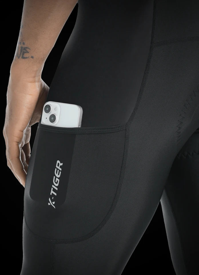 Bretelle Térmico Masculino X-TIGER WinterShield – Calça de Ciclismo com Fleece e Forro 5D em Gel