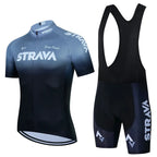 Conjunto de Ciclismo Masculino Strava Pro Race – Camisa + Bretelle, Leve, Respirável e Quick Dry