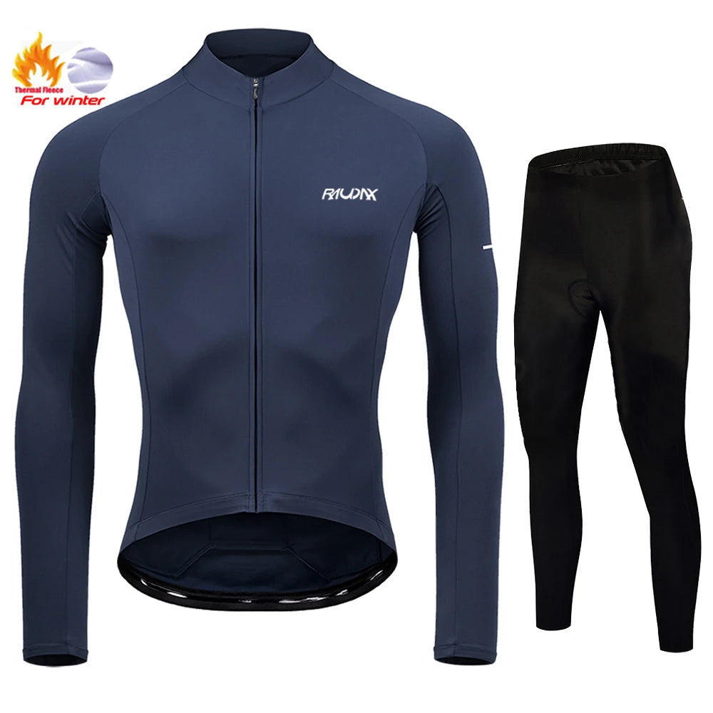 Conjunto de Ciclismo Masculino de Inverno RAUDAX – Fleece Térmico e Forro em Gel 19D