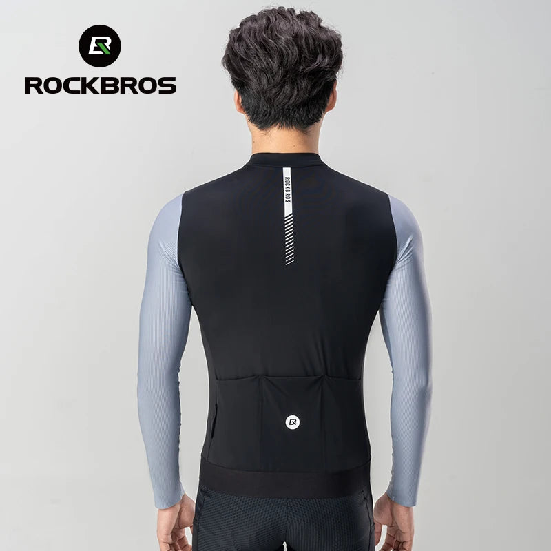 Camisa de Ciclismo Masculina ROCKBROS Pro Dry – Manga Longa, Respirável e Ajuste Race Fit