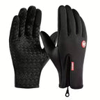 Luva Ciclismo Inverno Térmica — SBR Impermeável, Touch Screen e Zíper no Pulso