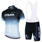 Conjunto de Ciclismo Masculino Strava Pro Race – Camisa + Bretelle, Leve, Respirável e Quick Dry