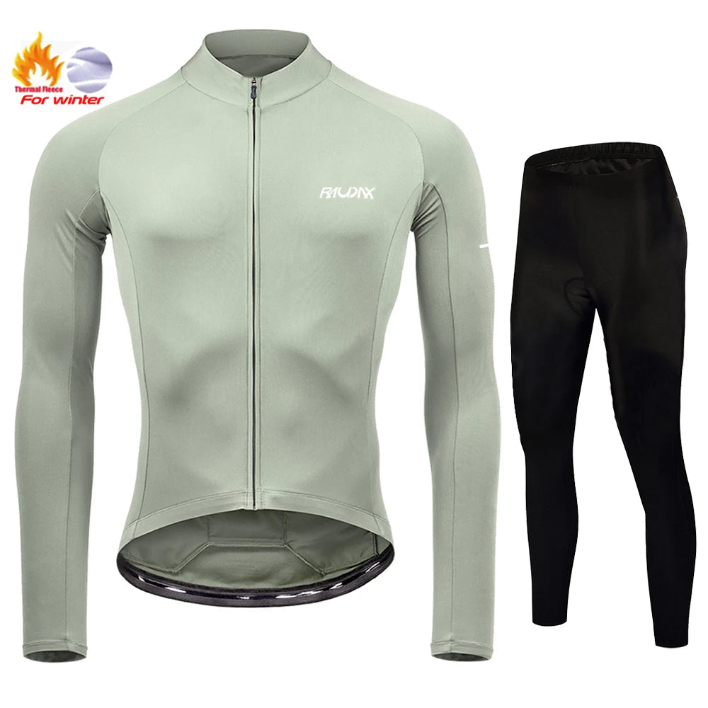 Conjunto de Ciclismo Masculino de Inverno RAUDAX – Fleece Térmico e Forro em Gel 19D