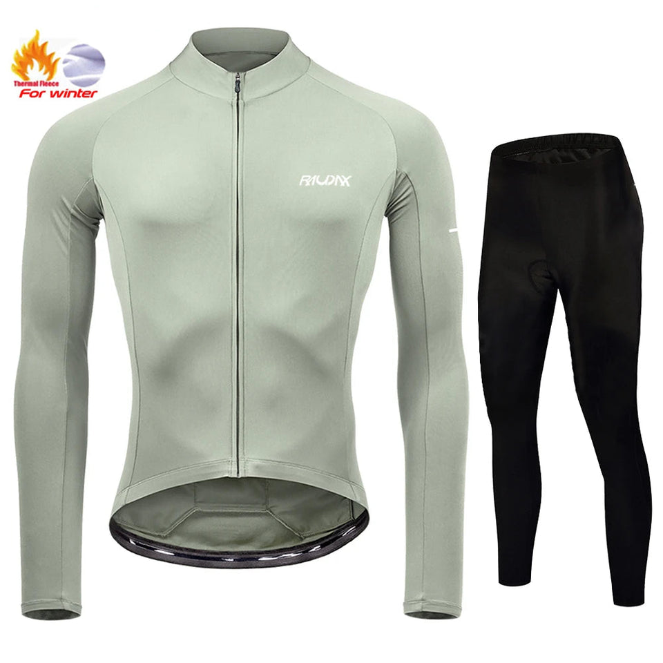 Conjunto de Ciclismo Masculino de Inverno RAUDAX – Fleece Térmico e Forro em Gel 19D