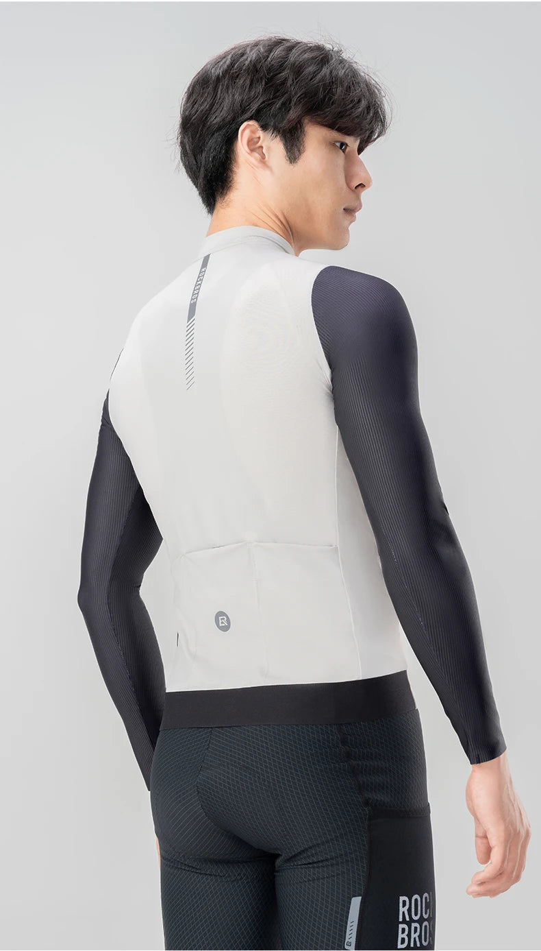 Camisa de Ciclismo Masculina ROCKBROS Pro Dry – Manga Longa, Respirável e Ajuste Race Fit