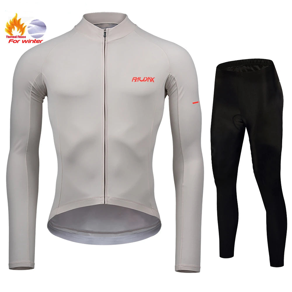 Conjunto de Ciclismo Masculino de Inverno RAUDAX – Fleece Térmico e Forro em Gel 19D