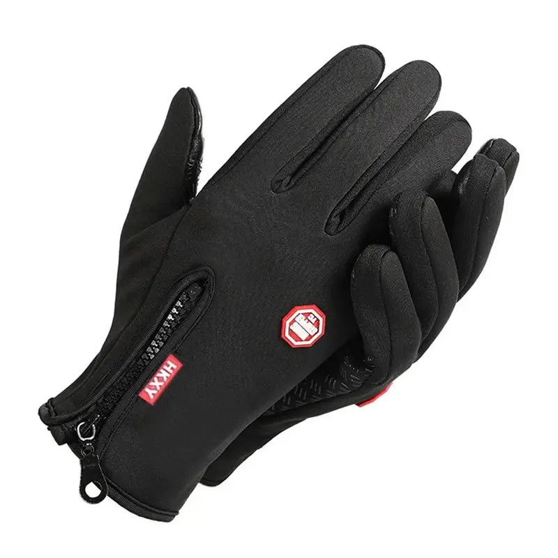 Luva Ciclismo Inverno Térmica — SBR Impermeável, Touch Screen e Zíper no Pulso