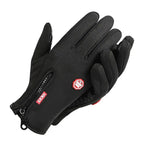 Luva Ciclismo Inverno Térmica — SBR Impermeável, Touch Screen e Zíper no Pulso