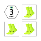 Meias Ciclismo Cano Alto Kit 3 Pares – Conforto e Performance