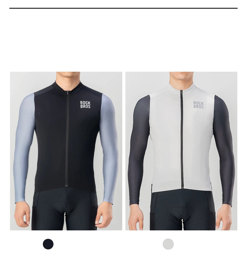 Camisa de Ciclismo Masculina ROCKBROS Pro Dry – Manga Longa, Respirável e Ajuste Race Fit