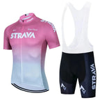 Conjunto de Ciclismo Masculino Strava Pro Race – Camisa + Bretelle, Leve, Respirável e Quick Dry
