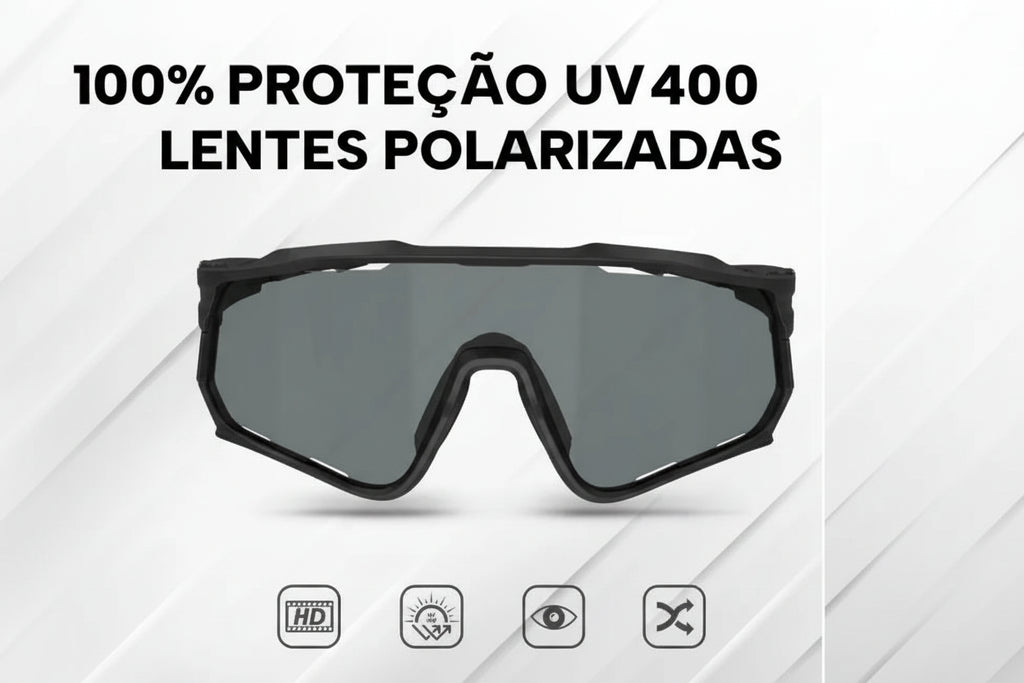 Óculos Ciclismo BUCKLOS Unissex — Lentes Intercambiáveis e Proteção UV 400