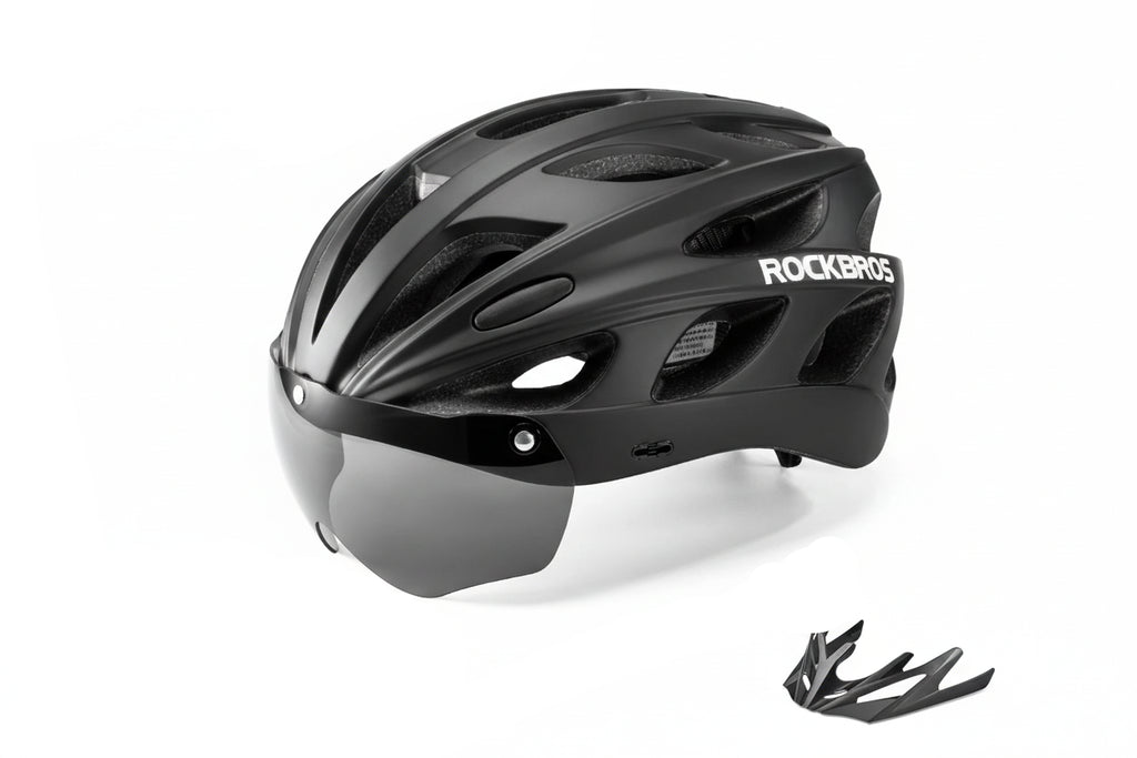 Capacete de Ciclismo ROCKBROS TT-16 — Viseira Magnética, Integrally Molded e Certificado CE