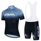 Conjunto de Ciclismo Masculino Strava Pro Race – Camisa + Bretelle, Leve, Respirável e Quick Dry