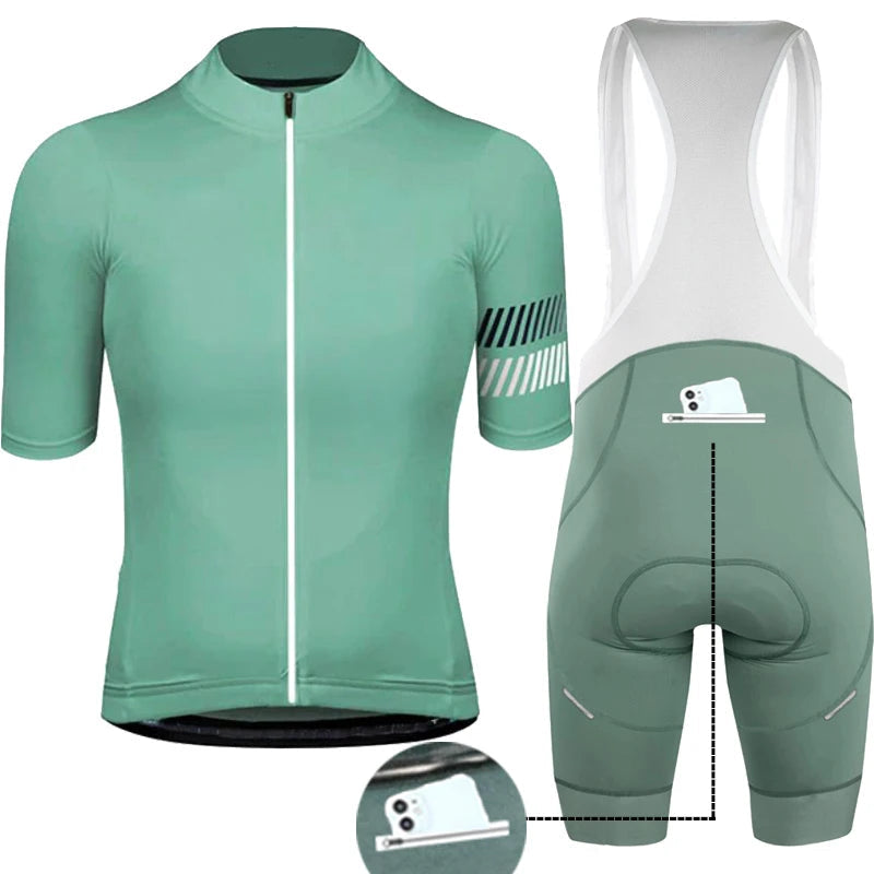 Conjunto de Ciclismo Personalizado PHTXOLUE 2025 – Jersey + Bretelle Unissex, Respirável, Proteção UV e Forro GEL 19D