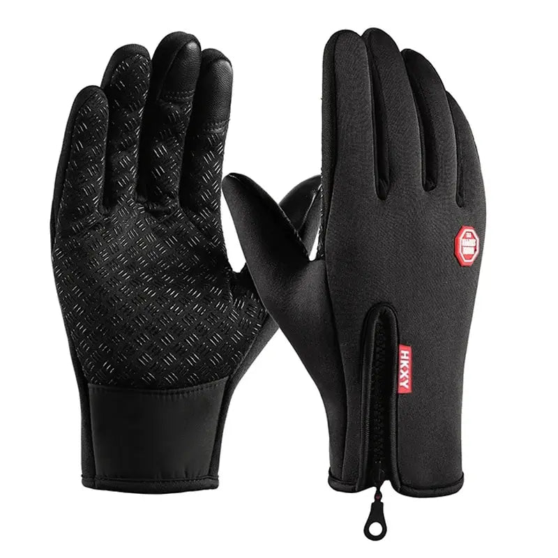 Luva Ciclismo Inverno Térmica — SBR Impermeável, Touch Screen e Zíper no Pulso