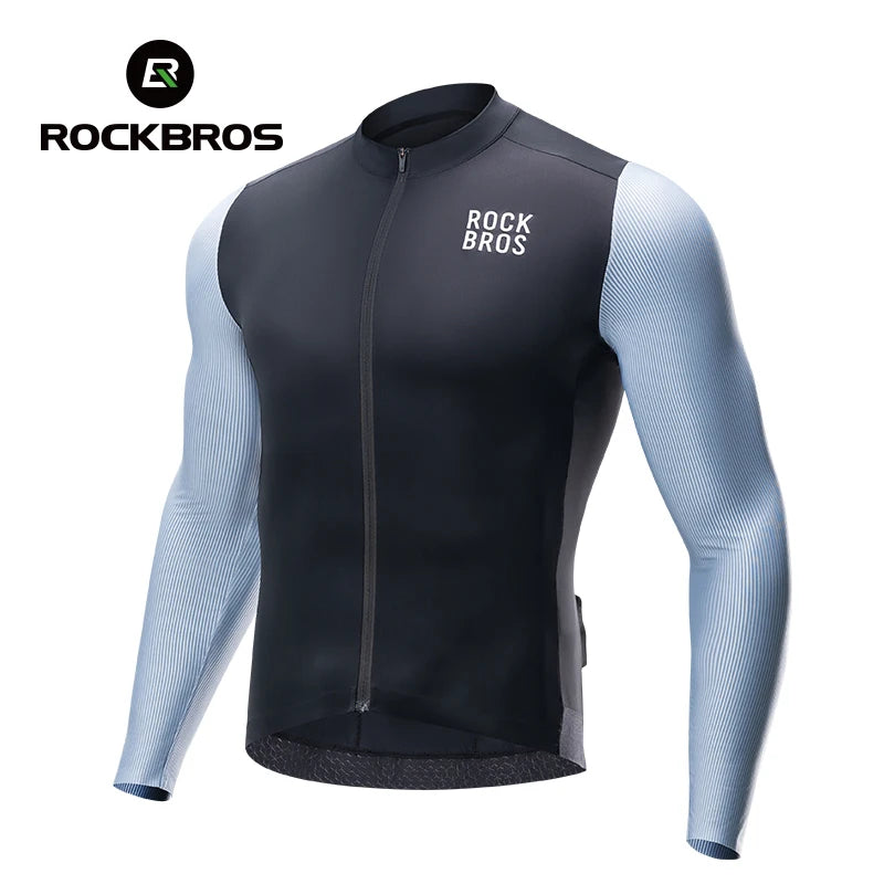 Camisa de Ciclismo Masculina ROCKBROS Pro Dry – Manga Longa, Respirável e Ajuste Race Fit
