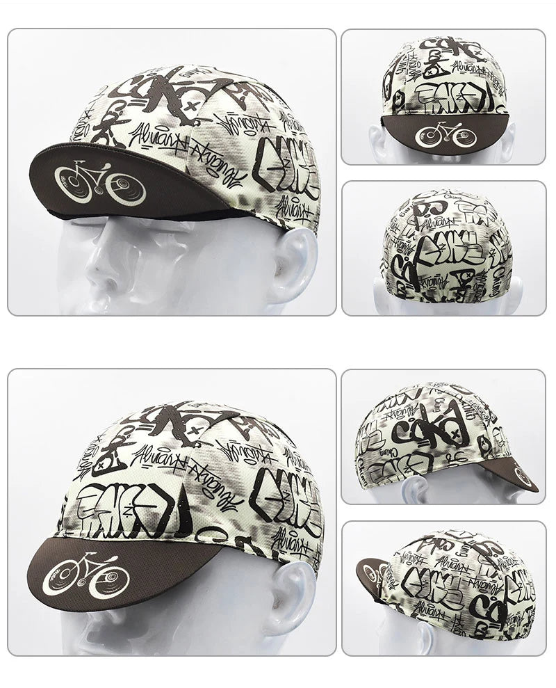 Boné Ciclismo Estampado Vélor — Poliéster Técnico, Proteção UV e Ajuste Universal