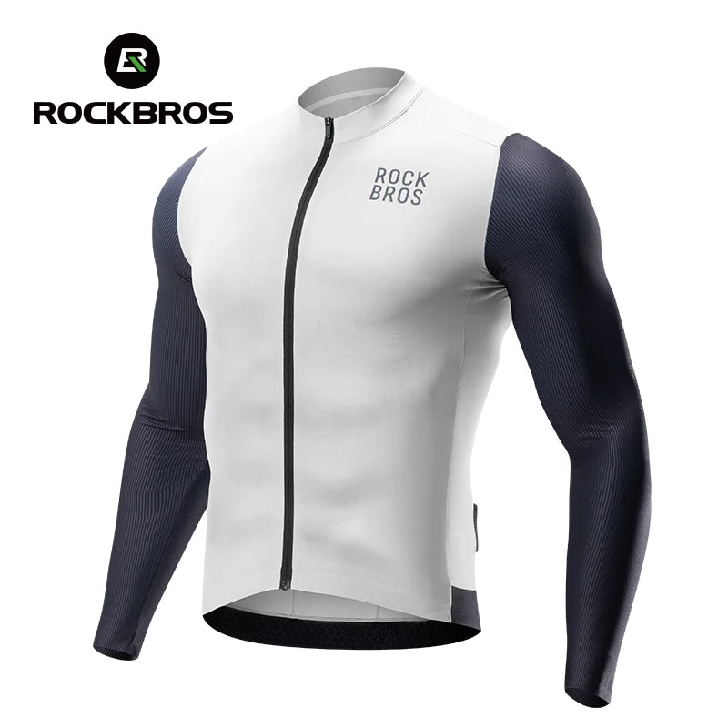 Camisa de Ciclismo Masculina ROCKBROS Pro Dry – Manga Longa, Respirável e Ajuste Race Fit