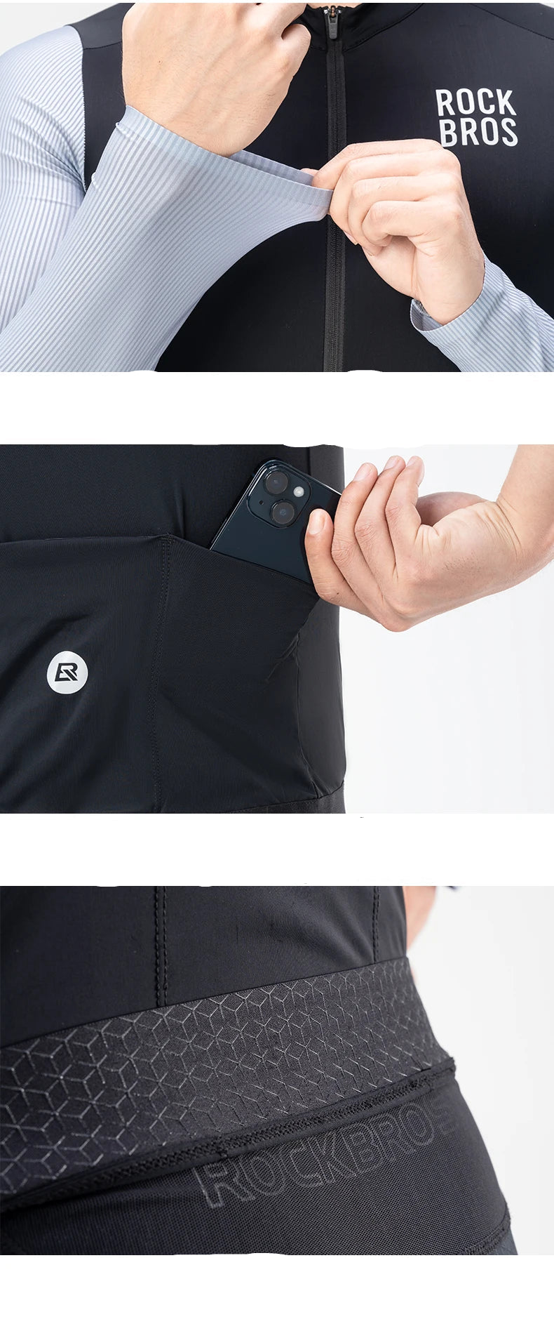 Camisa de Ciclismo Masculina ROCKBROS Pro Dry – Manga Longa, Respirável e Ajuste Race Fit