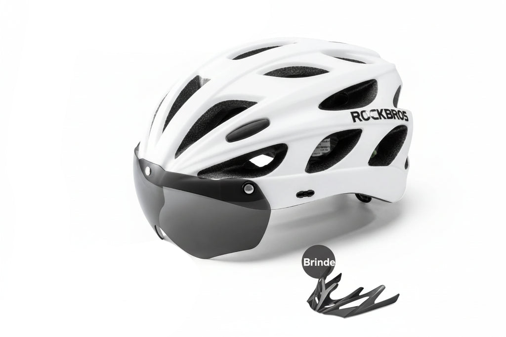 Capacete de Ciclismo ROCKBROS TT-16 — Viseira Magnética, Integrally Molded e Certificado CE