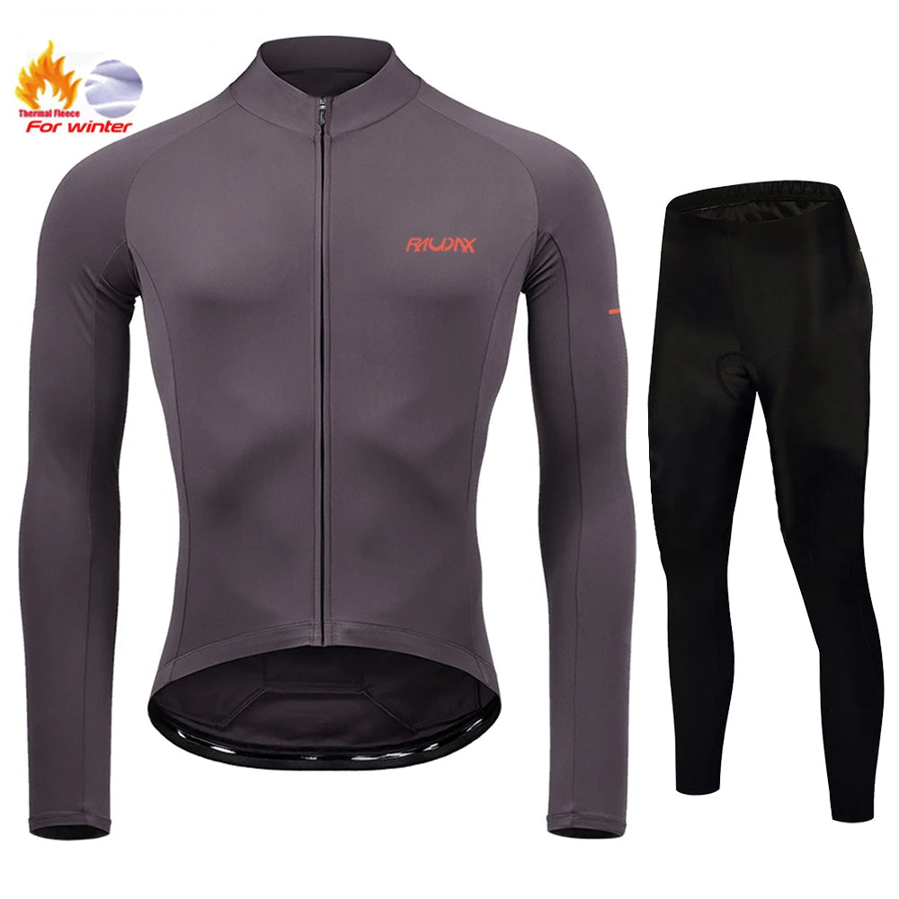 Conjunto de Ciclismo Masculino de Inverno RAUDAX – Fleece Térmico e Forro em Gel 19D