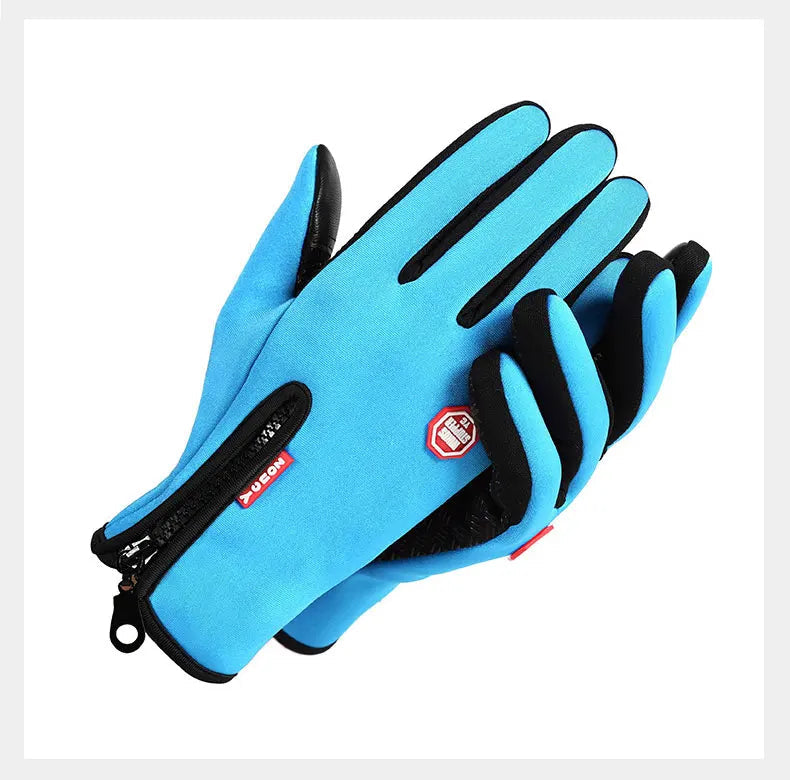 Luva Ciclismo Inverno Térmica — SBR Impermeável, Touch Screen e Zíper no Pulso