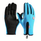 Luva Ciclismo Inverno Térmica — SBR Impermeável, Touch Screen e Zíper no Pulso