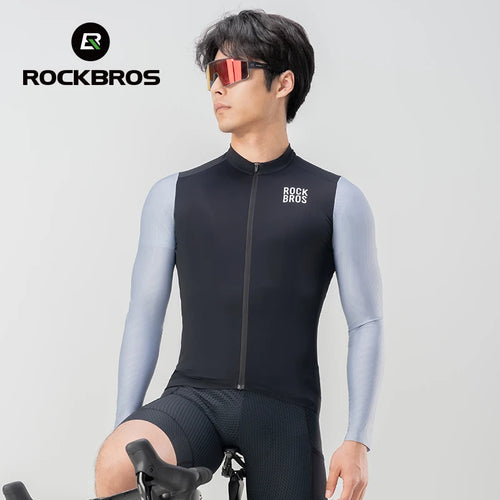 Camisa de Ciclismo Masculina ROCKBROS Pro Dry – Manga Longa, Respirável e Ajuste Race Fit
