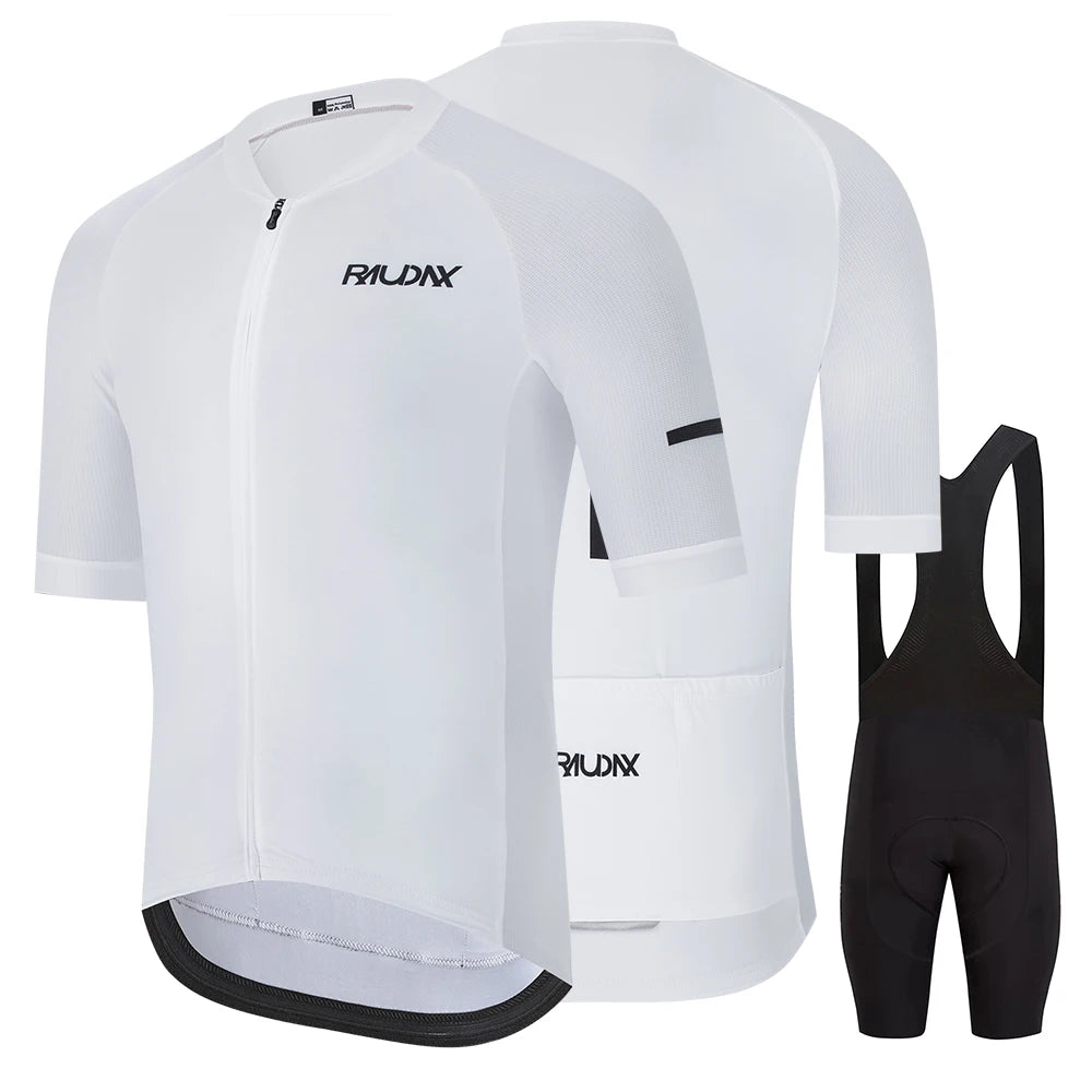 Conjunto de Ciclismo Masculino RAUDAX com Forro Gel 19D – Camisa + Bermuda | Quick Dry, Proteção UV e Zíper Full