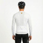 Camisa Ciclismo Masculino ROCKBROS Pró Vélor — Manga Longa, Race-Fit, UV UVA/UVB e Logo Refletivo Dourado