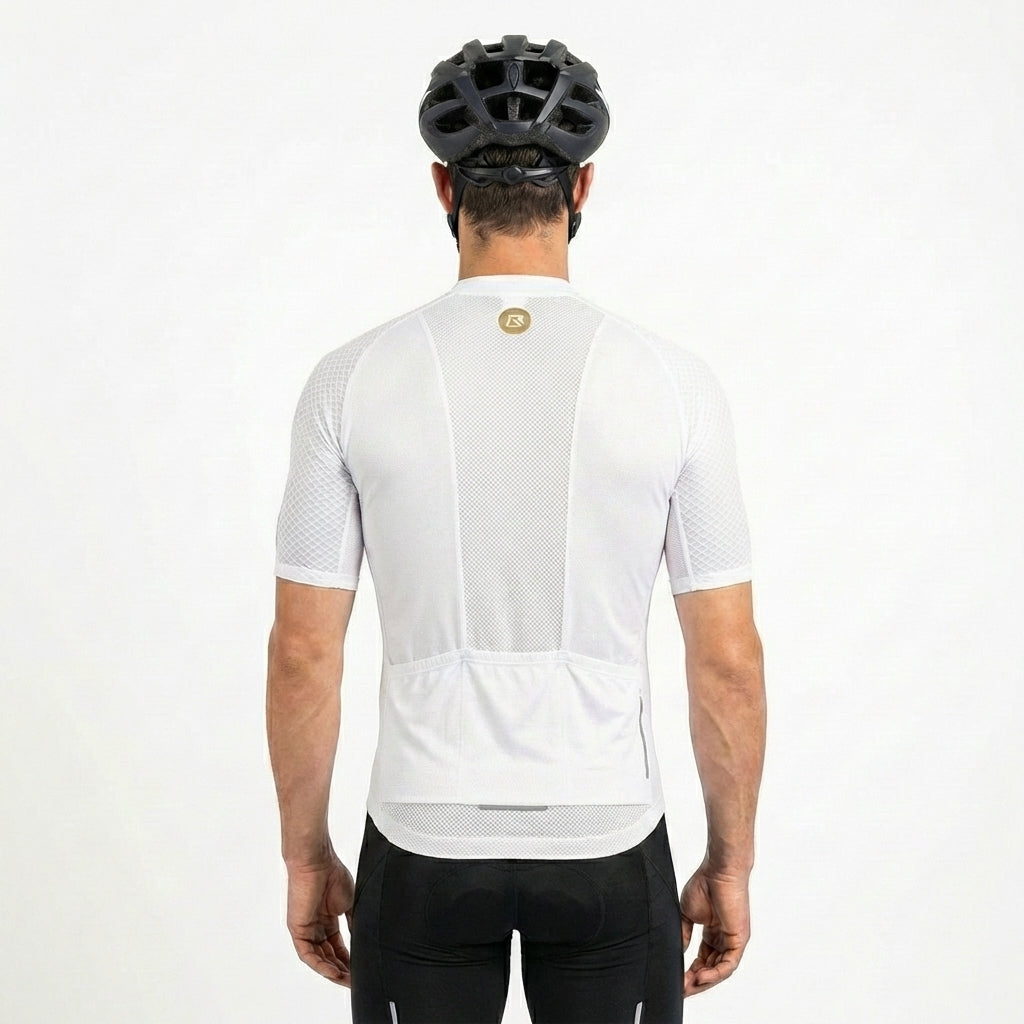 Camisa Ciclismo Masculino ROCKBROS Pró Vélor — Quick Dry, Corta-Vento e Logo Refletivo Dourado